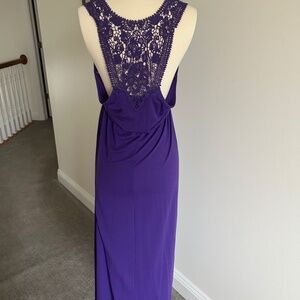 NWOT MIX IT PURPLE MAXI DRESS CROCHET BACK SLEEVELESS SUMMER FESTIVAL SZ L NEW